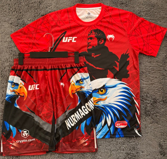Khabib Nurmagomedov Red Shirt and Short Combo