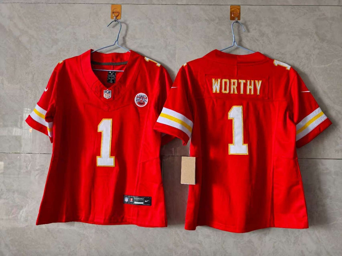 KANSAS CITY CHIEFS XAVIER WORTHY RED JERSEY