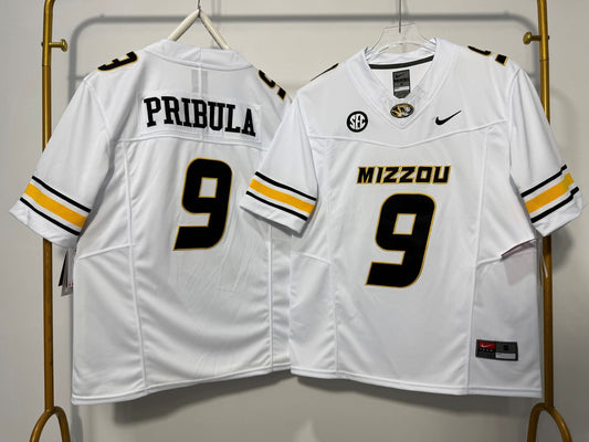 MISSOURI TIGERS BEAU PRIBULA WHITE JERSEY