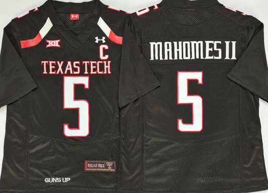 TEXAS TECH RED RAIDERS PATRICK MAHOMES BLACK JERSEY