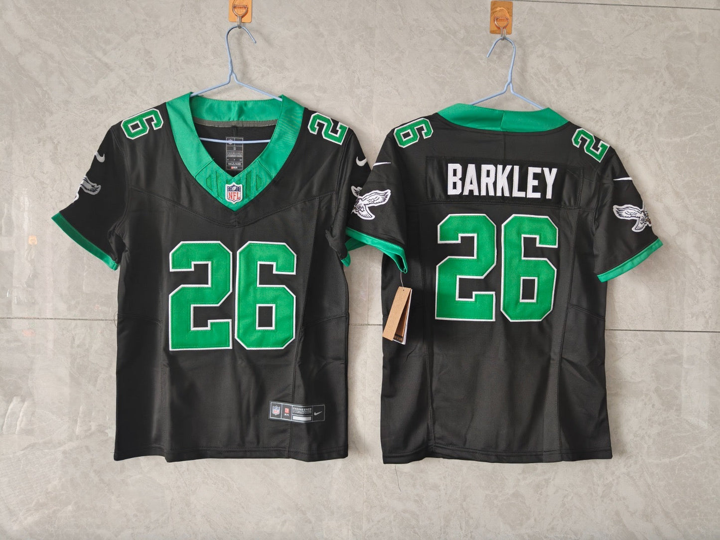 PHILADELPHIA EAGLES SAQUON BARKLEY KELLY GREEN AND BLACK JERSEY