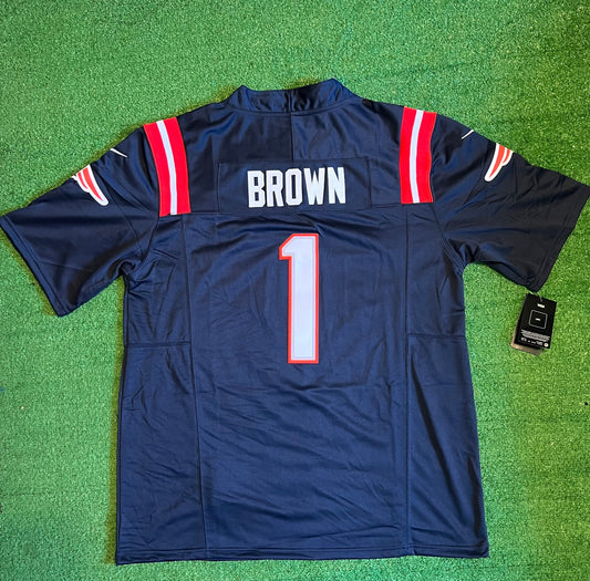 NEW ENGLAND PATRIOTS AJ BROWN BLUE JERSEY