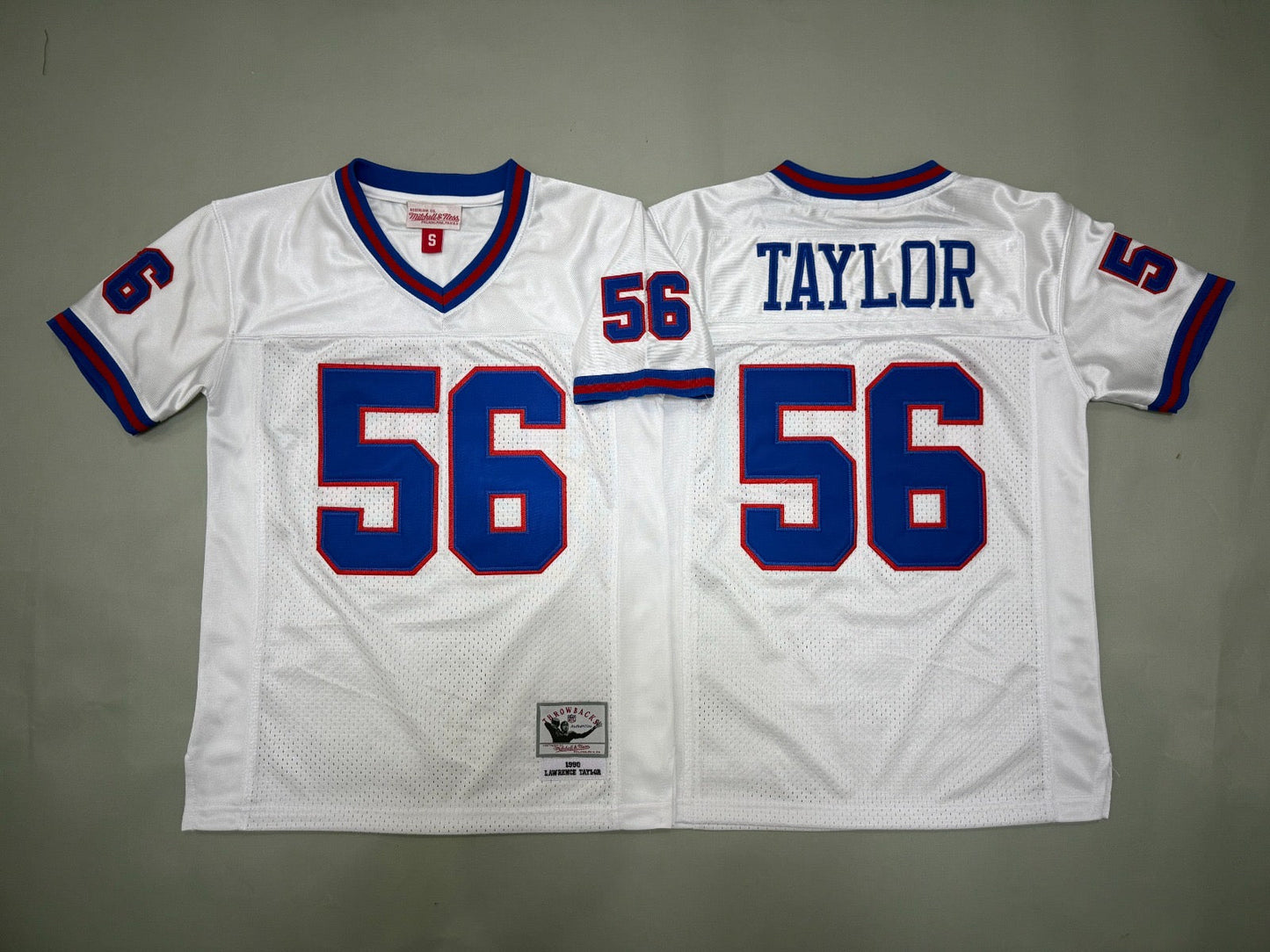 NEW YORK GIANTS LAWRENCE TAYLOR WHITE VINTAGE JERSEY