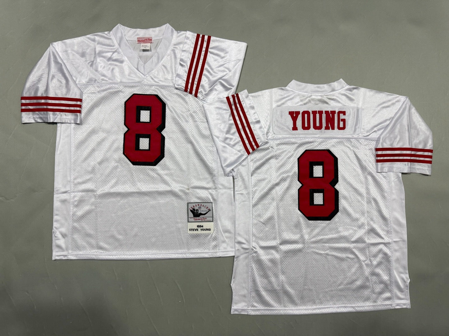 SAN FRANCISCO 49ERS STEVE YOUNG WHITE VINTAGE JERSEY