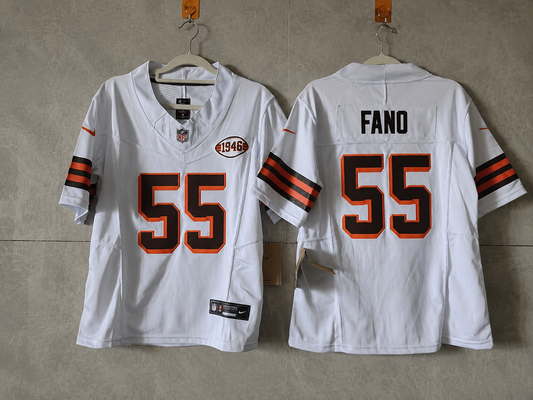 CLEVELAND BROWNS SPENCER FANO WHITE RETRO JERSEY ￼