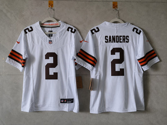 CLEVELAND BROWNS SHEDUER SANDERS WHITE JERSEY