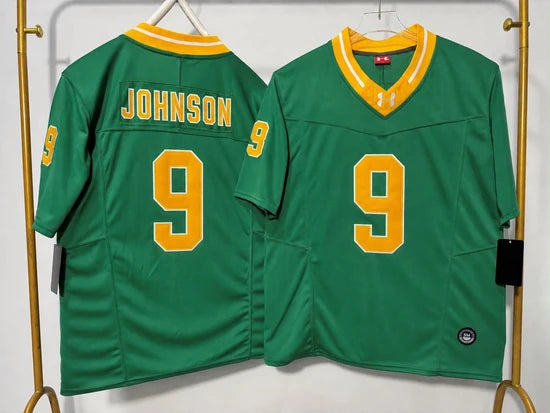 NORTE DAME FIGHTING IRISH BRAUNTAE JOHNSON GREEN AND GOLD JERSEY