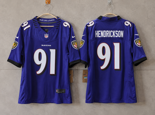 BALTIMORE RAVENS TREY HENDRICKSON PURPLE JERSEY