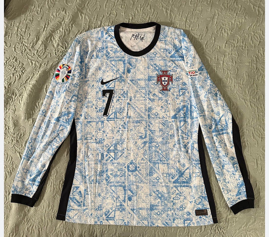 Cristiano Ronaldo Portugal 2024 EURO UEFA Away Jersey Long Sleeve