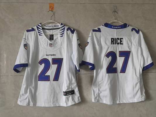 BALTIMORE RAVENS RAY RICE WHITE JERSEY ￼