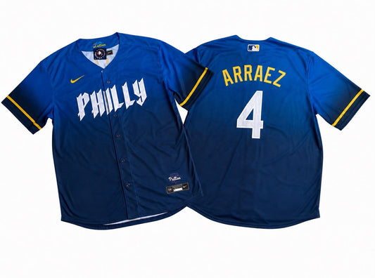 PHILADELPHIA PHILLIES LUIS ARRAEZ BLUE JERSEY