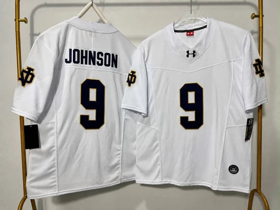 NORTE DAME FIGHTING IRISH BRAUNTAE JOHNSON WHITE JERSEY
