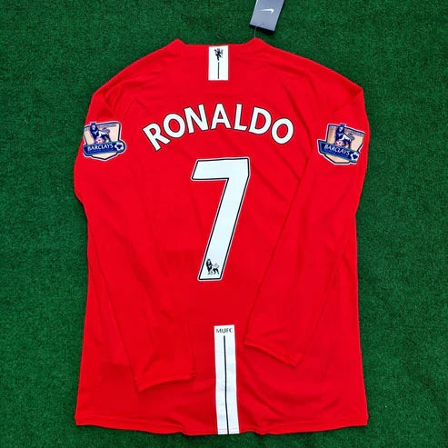 Cristiano Ronaldo Manchester United 2008 EPL Patch Retro Long Sleeve Jersey