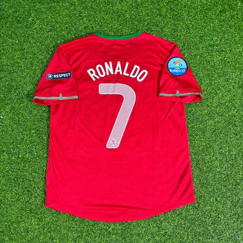 Cristiano Ronaldo Portugal Euro 2012 Red Retro Football Jersey