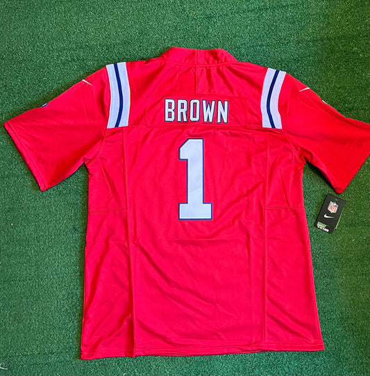 NEW ENGLAND PATRIOTS AJ BROWN RED JERSEY