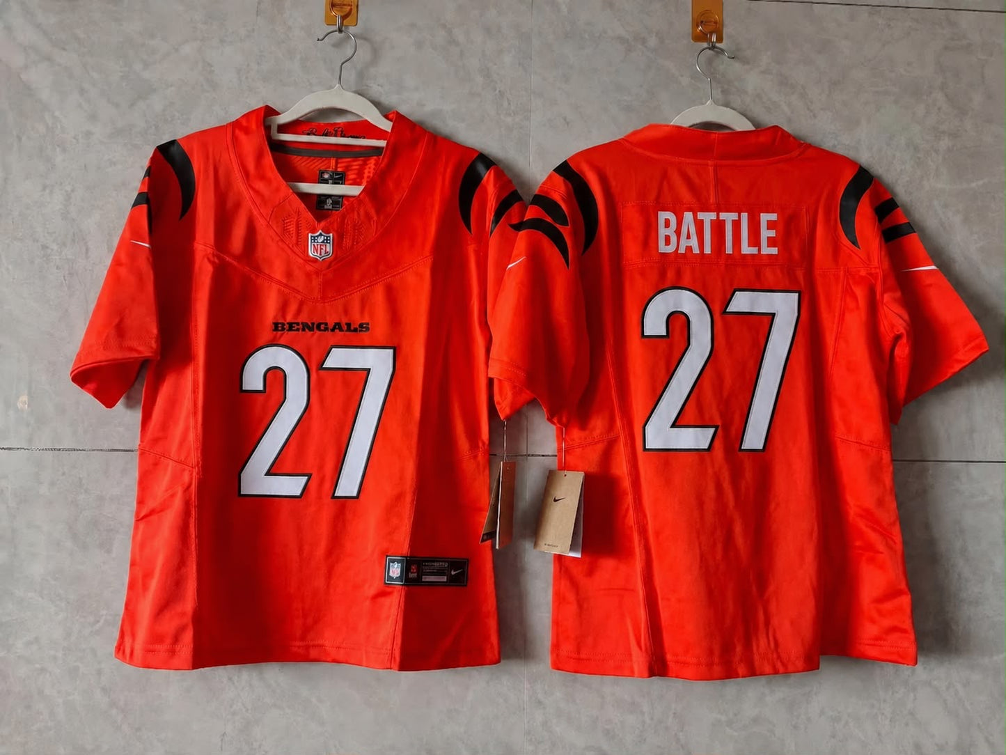 CINCINNATI BENGALS JORDAN BATTLE ORANGE JERSEY