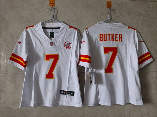 KANSAS CITY CHIEFS HARRISON BUTKER WHITE JERSEY