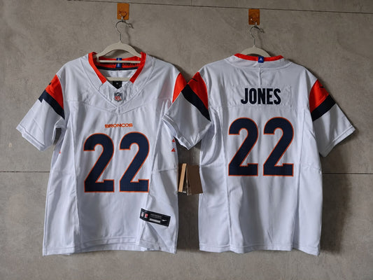 DENVER BRONCOS MARCUS JONES WHITE  JERSEY