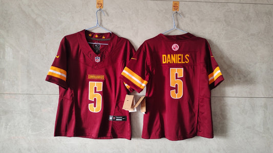 Washington Commanders Jayden Daniels Burgandy Jersey
