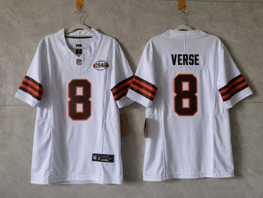 CLEVELAND BROWNS JARED VERSE WHITE RETRO JERSEY