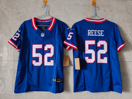 New York Giants Arvell Reese Throwback Blue Jersey