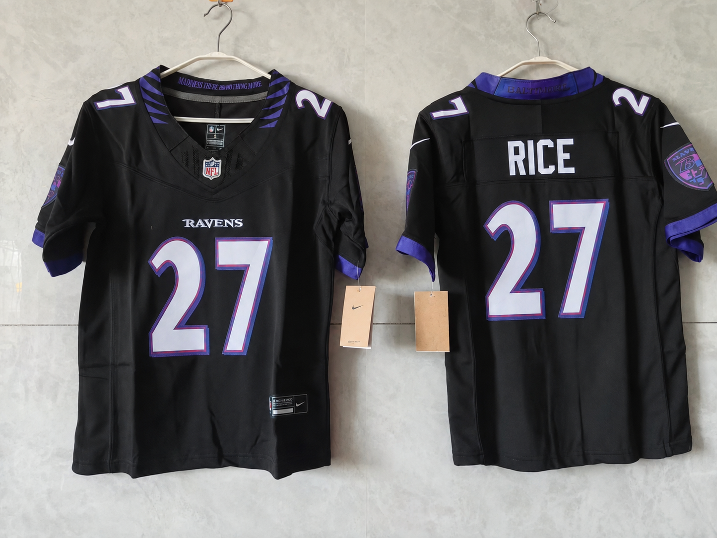 BALTIMORE RAVENS RAY RICE BLACK JERSEY