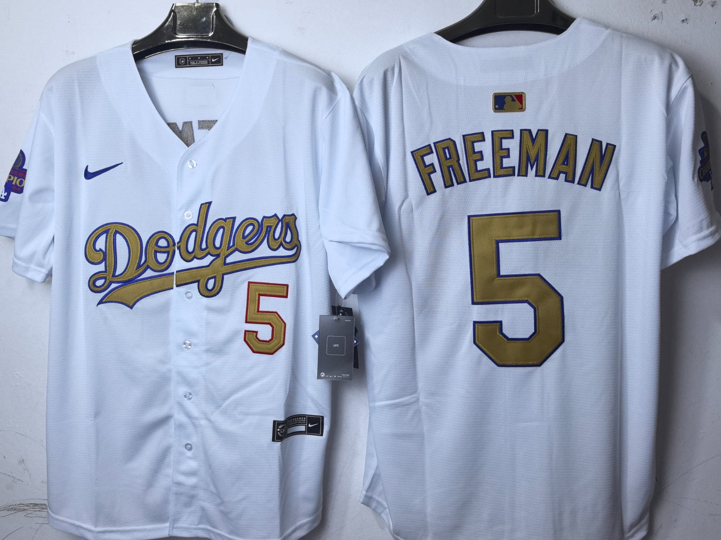 Los Angeles Dodgers Freddie Freeman White and Gold Jersey