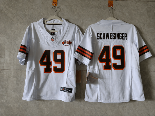 Cleveland Browns Carson Schwesinger White Retro Jersey