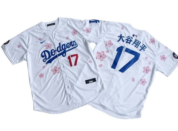 Los Angeles Dodgers Shohei Ohtani Rose Japanese blossom jersey white ￼