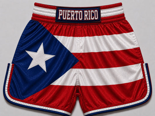 Puerto Rico satin Muay Thai shorts