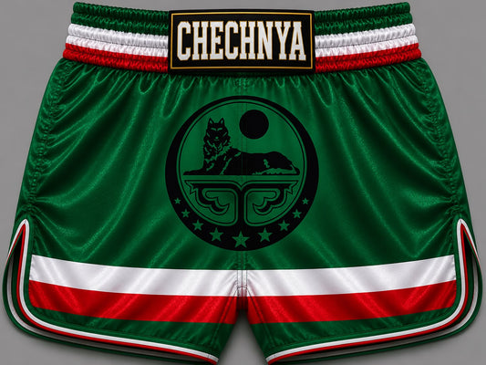 Chechnya satin Muay Thai shorts