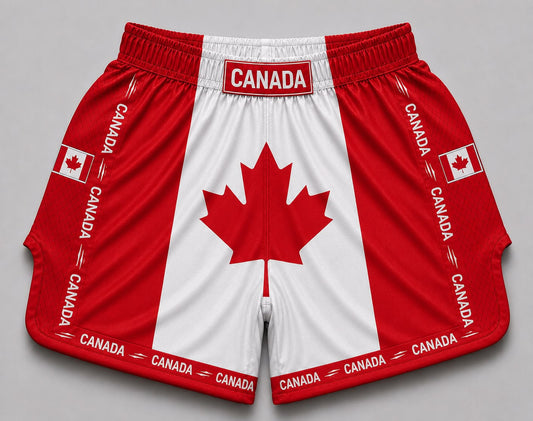 Canada satin Muay Thai shorts