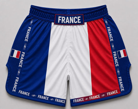 France satin Muay Thai shorts