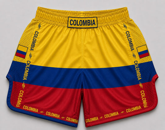 Colombia satin Muay Thai shorts