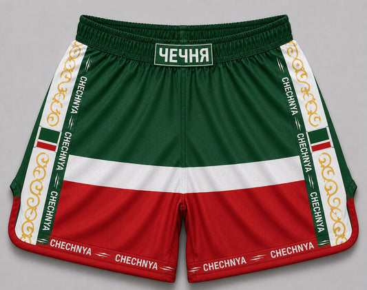 Chechnya satin Muay Thai shorts