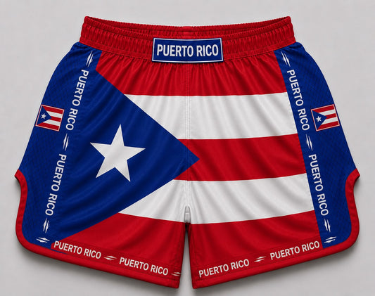 Puerto Rico satin Muay Thai shorts