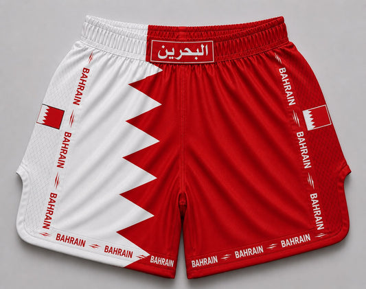 Bahrain Red satin Muay Thai shorts