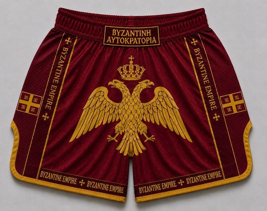 Byzantine Empire satin Muay Thai shorts