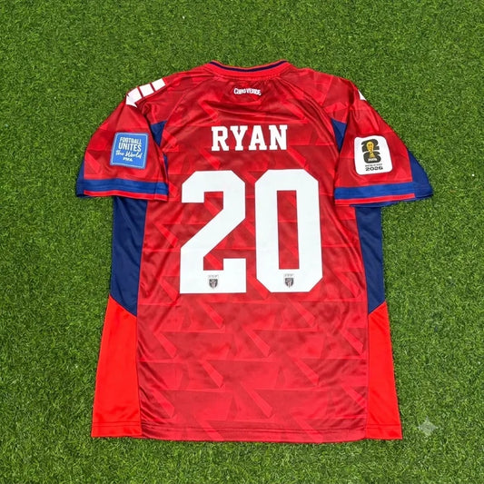 2026 WORLD CUP RYAN MENDES TEAM CAPE VERDE RED JERSEY