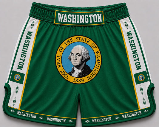 Washington State satin Muay Thai shorts