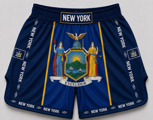 New York satin Muay Thai shorts