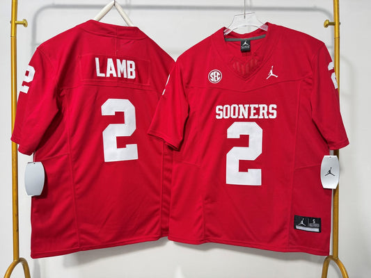 OKLAHOMA SOONERS CD LAMB MAROON JERSEY