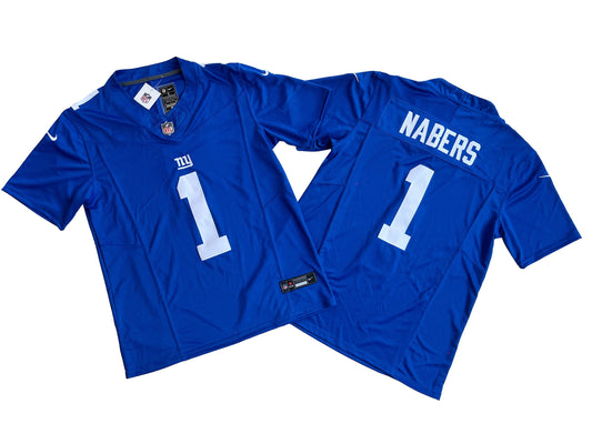 New York Giants Malik Nabers Blue Jersey