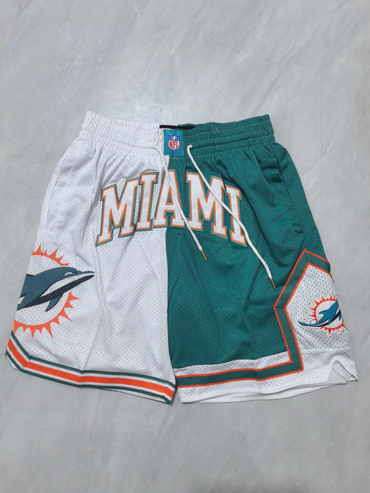 MIAMI DOLPHINS BLUE AND WHITE SHORTS