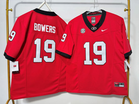 GEORGIA BULLDOGS BROCK BOWERS RED JERSEY