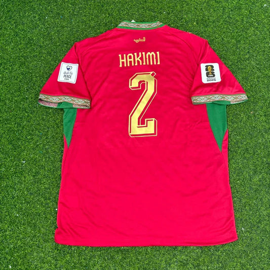 2026 WORLD CUP ACHRAF HAKIMI TEAM MOROCCO RED JERSEY
