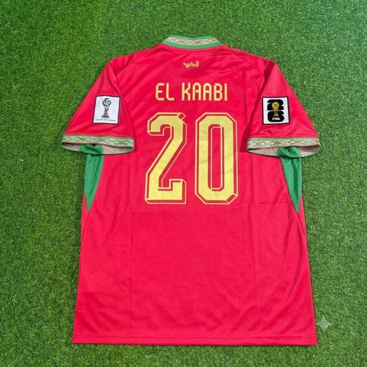 2026 WORLD CUP AYOUB EL KAABI TEAM MOROCCO RED JERSEY