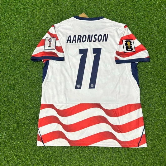 2026 WORLD CUP BRENDEN AARONSON TEAM USA RED AND WHITE JERSEY