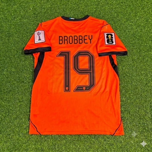 2026 WORLD CUP BRIAN BROBBEY TEAM NETHERLANDS ORANGE JERSEY