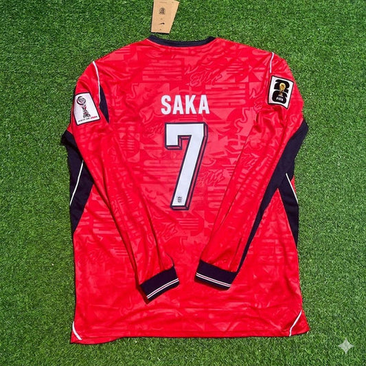 2026 WORLD CUP BUKAYO SAKA TEAM ENGLAND RED JERSEY